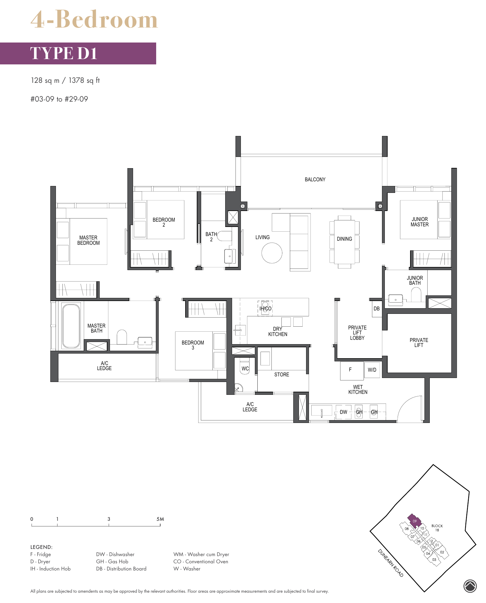 4-Bedroom · Type D1 · 1,378 sqft